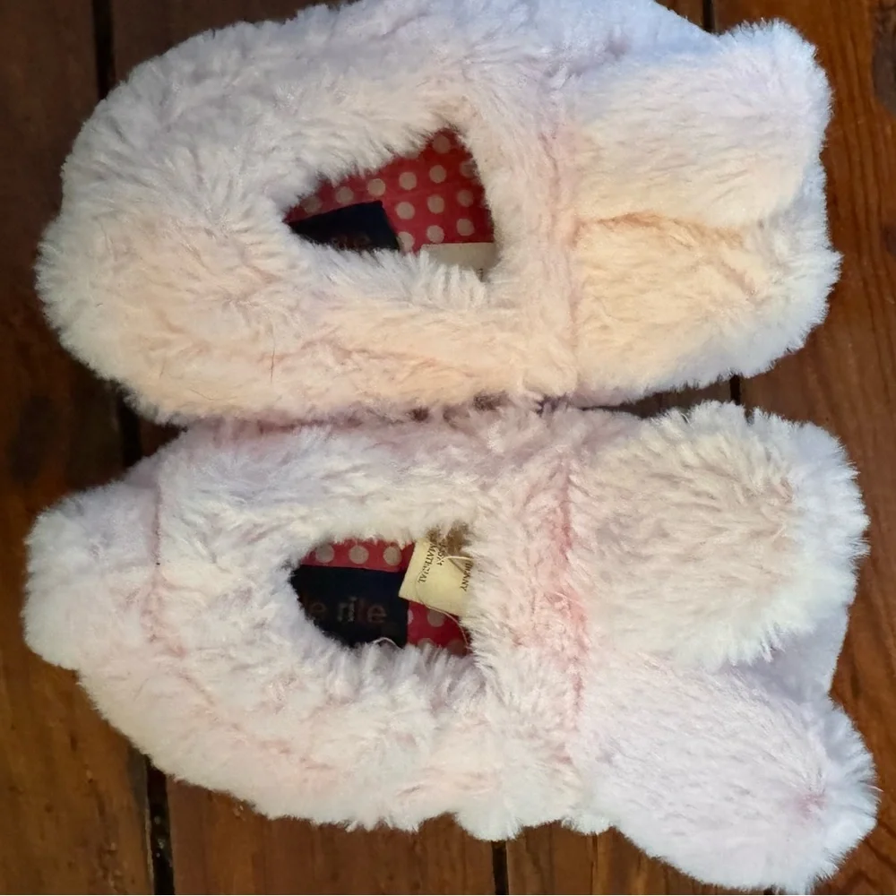 Stride Rite Pink Fuzzy Bunny Slippers Size 9/10 Toddler